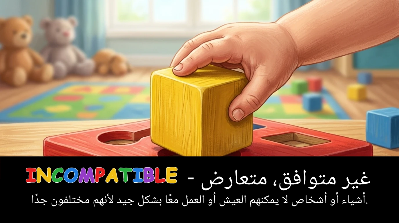 Arabic Illustration for incompatible